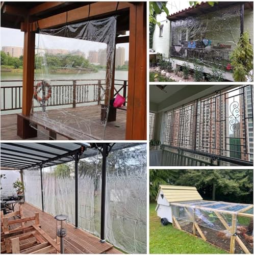 Clear Waterproof Tarpaulin with Grommets, 0.35mm, 3 * 4M J591
