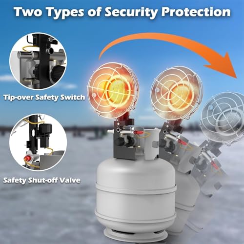 Propane Heater 15,000BTU Portable Outdoor with 3 Adjustable Modes Safety Shut-off Valve J364