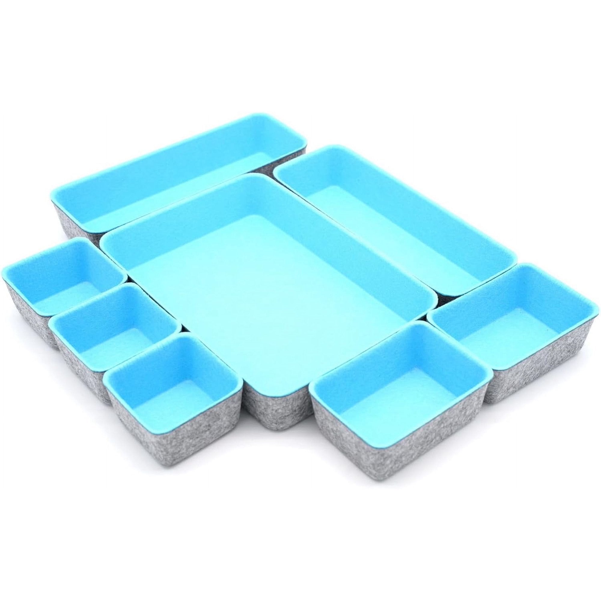 8-piece Felt Drawer Organizers Tray in Glacier Gray Z672749