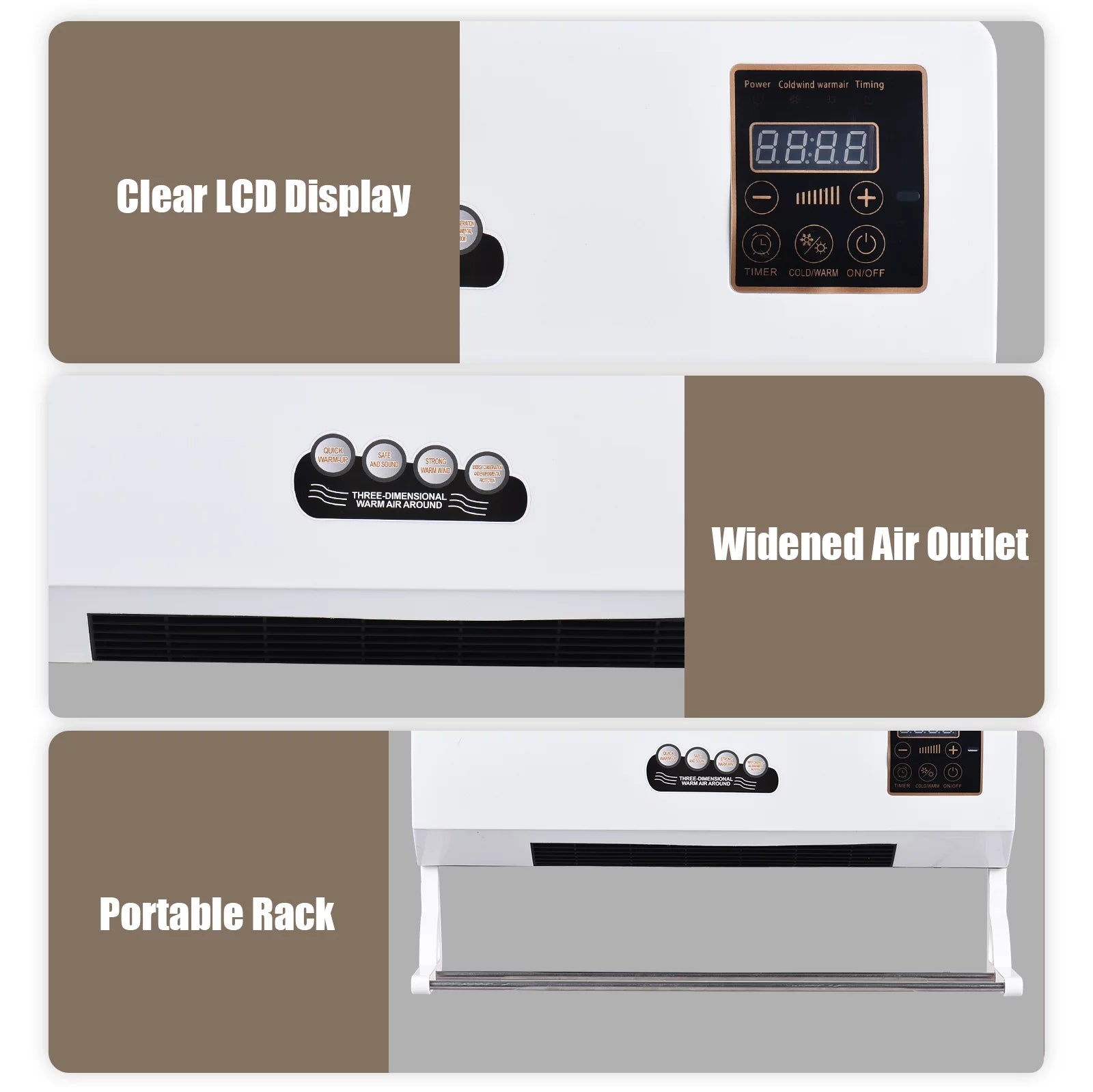 1800W Heater and Air Conditioner Combo, 2-in-1 Electric Cooling and Heating Fan with Remote Control V224718
