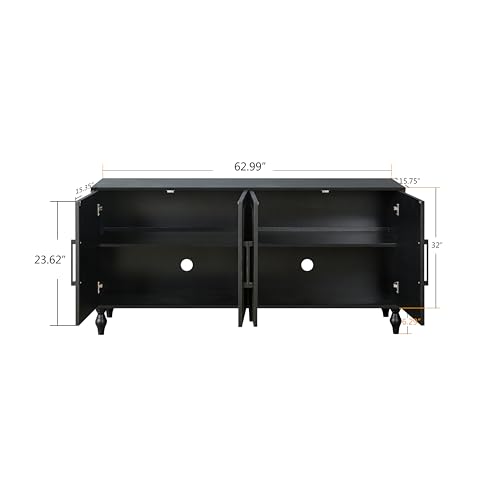 Wooden Sideboard Cabinet with 4 Doors and Metal Handles Z10270