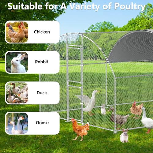 Large Metal Chicken Coop with Waterproof Cover X8678