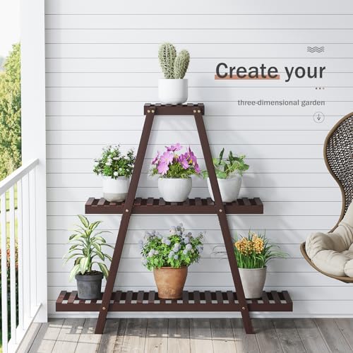 3 Tier 8 Potted Bamboo Plant Stand G140167