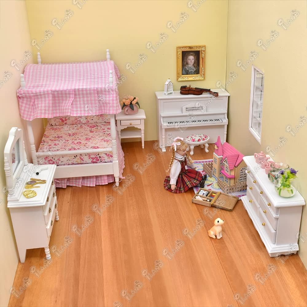 Pink Dollhouse Bedroom Furniture 6pcs R851005