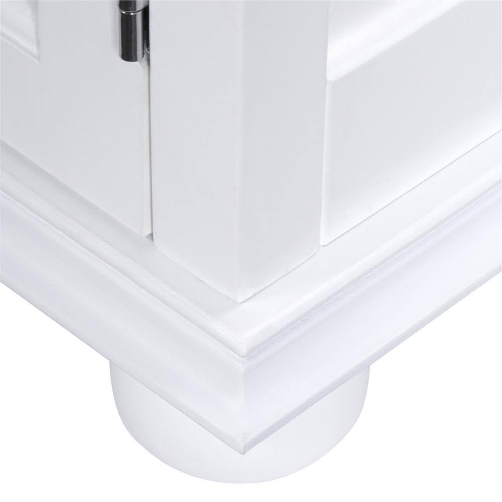 White Bathroom Linen Cabinet Drawer Storage Shelves M403