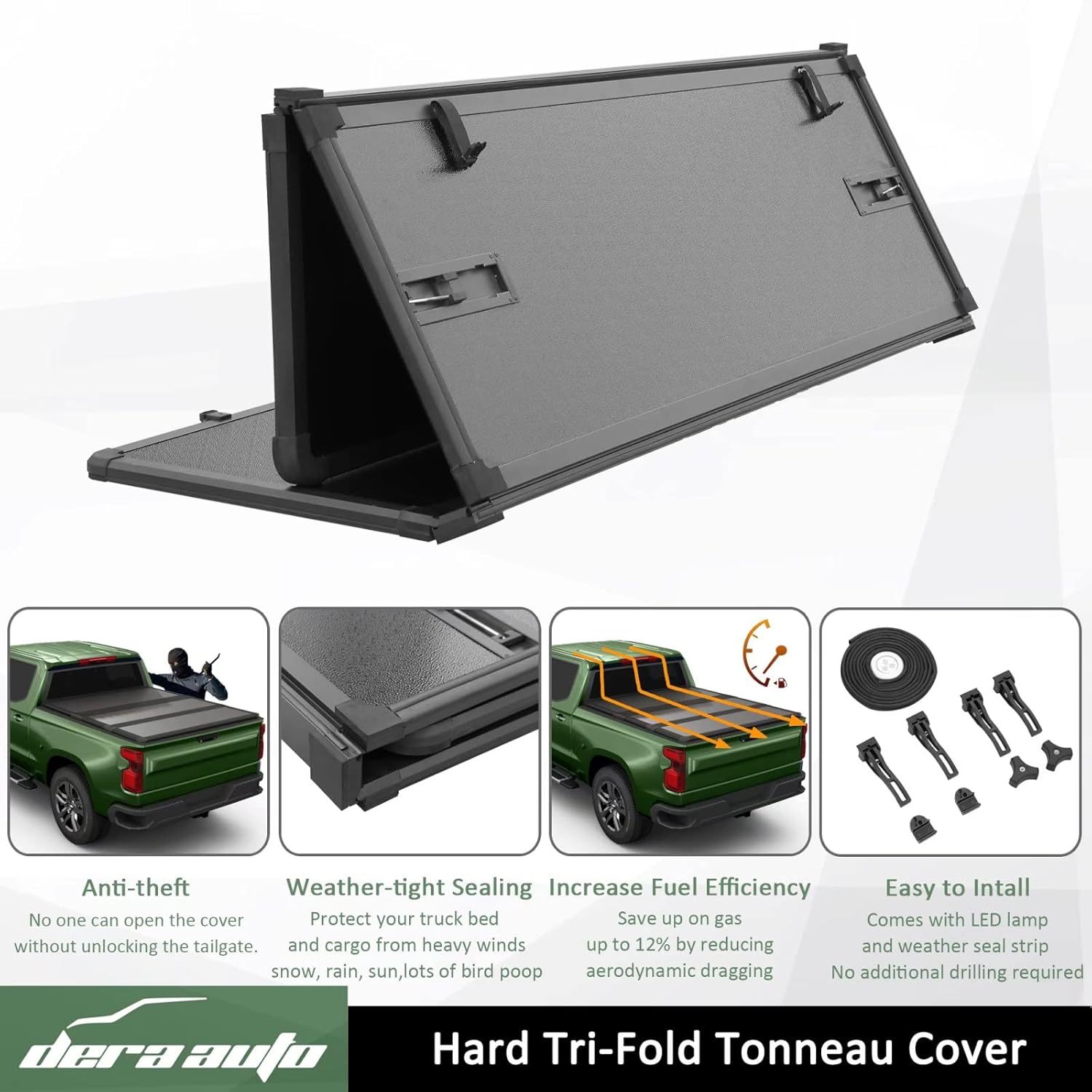 Hard Tri-Fold Truck Bed Tonneau Cover for 5.5ft Bed L96542
