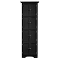 Black Tall Corner Storage Cabinet with Doors and 4 Shelves U4649