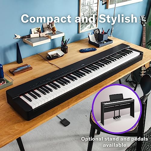 Black 88-Key Weighted Portable Digital Piano Keyboard with Music Rest, Sustain Foot Switch, Built-in Speakers, USB Connectivity A96044