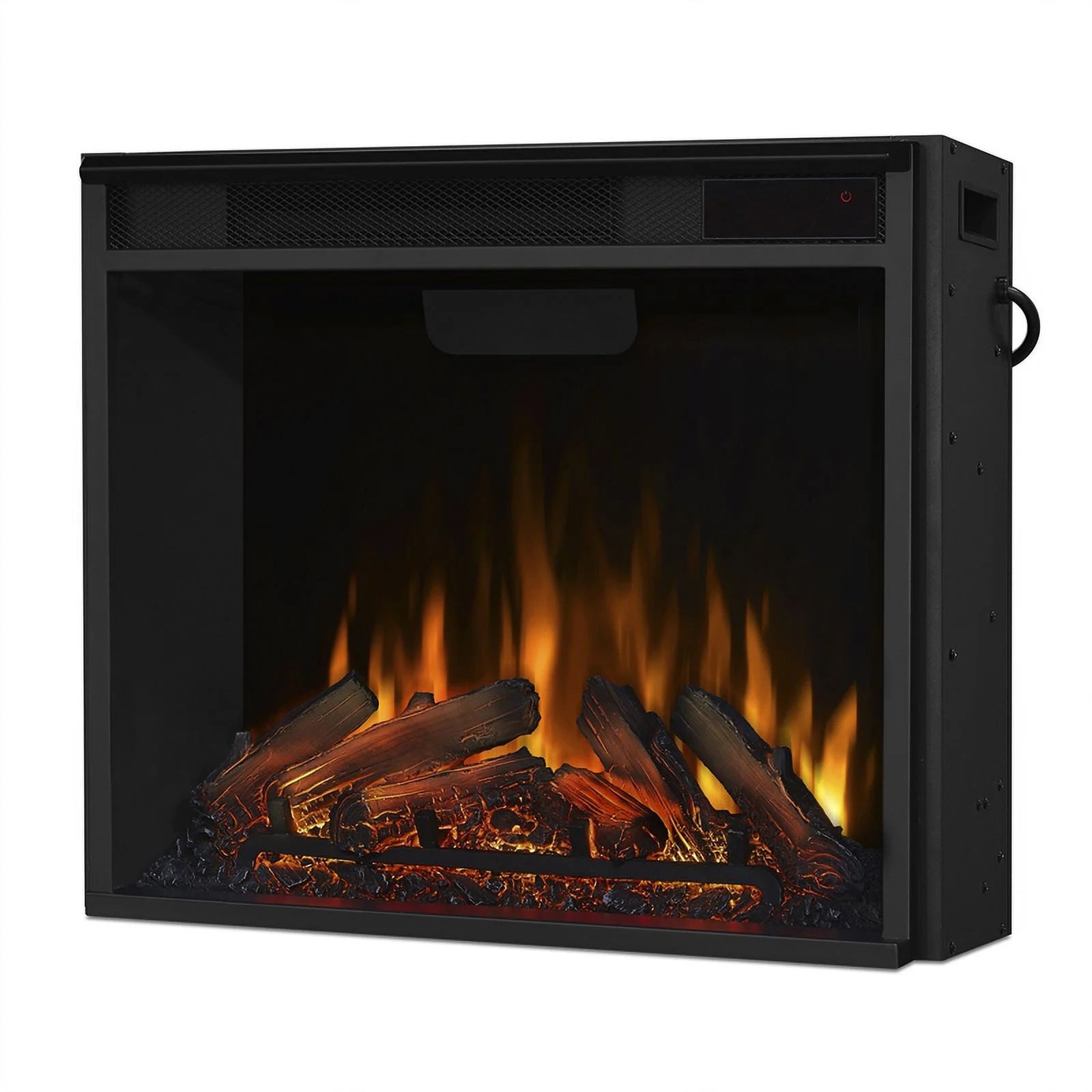 Traditional Wood & Steel Electric Fireplace TV Stand in Heritage Oak Y54664