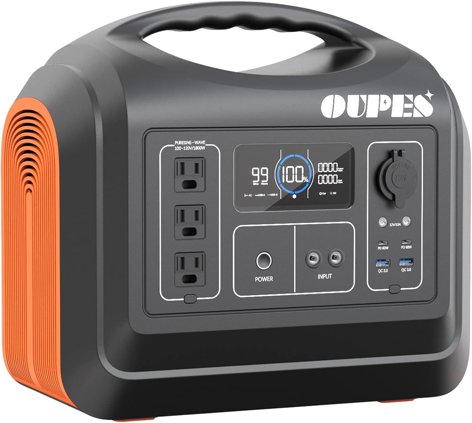 Portable Power Station 1800W, Solar Generator 1488Wh (465000 mAh) LiFePO4 Battery Backup with 120V (4000W Peak) AC Outlets L2187