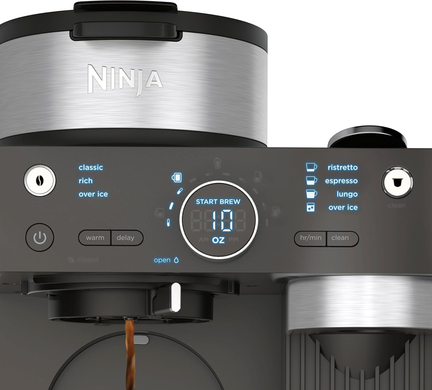 Espresso & Coffee Barista System, Single-Serve Coffee & Nespresso Capsule Compatible, 12-Cup Carafe, Built-in Frother E56329