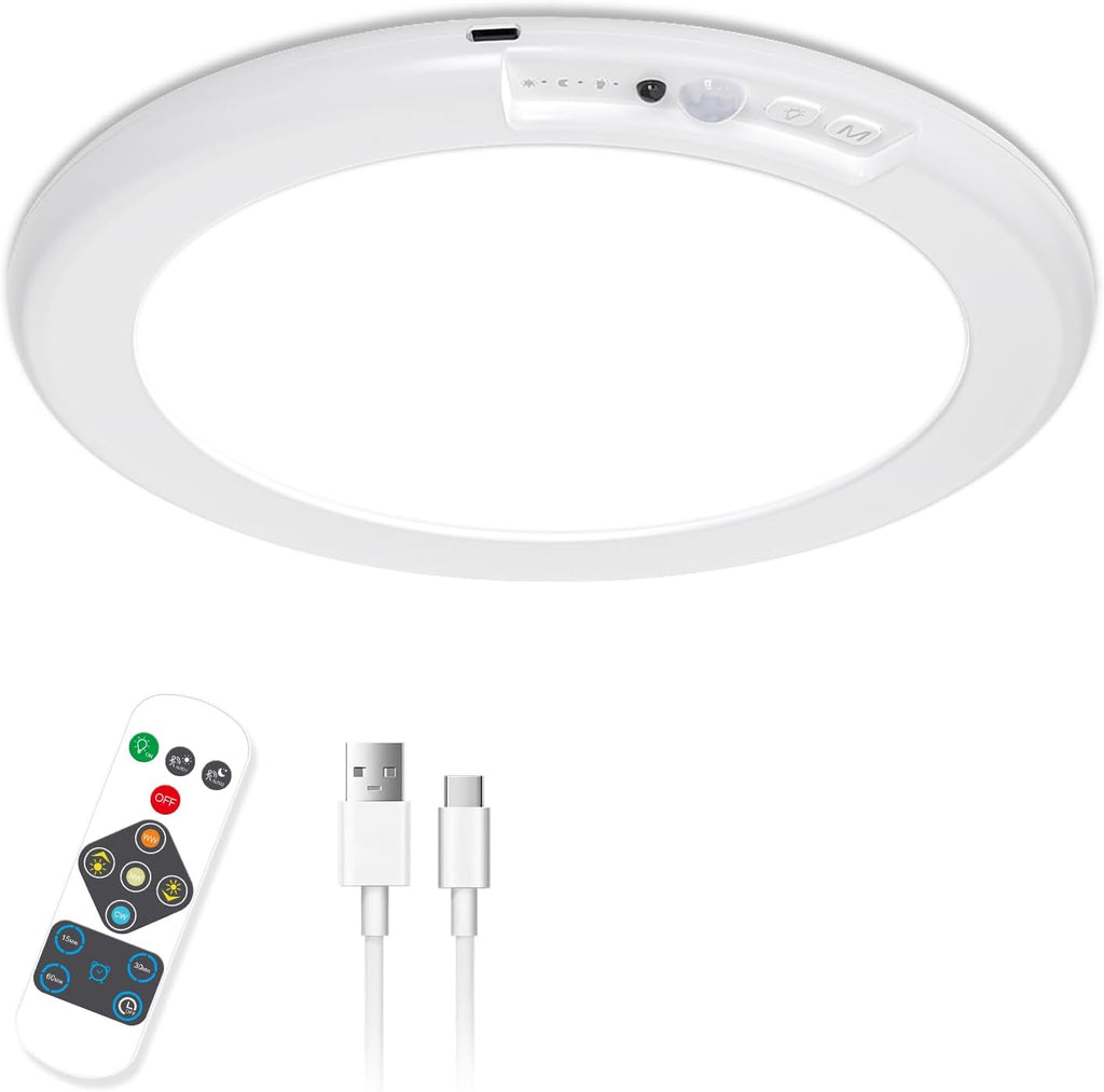 7.5 Inch 6500K Battery Powered Ceiling Light with Remote H756238