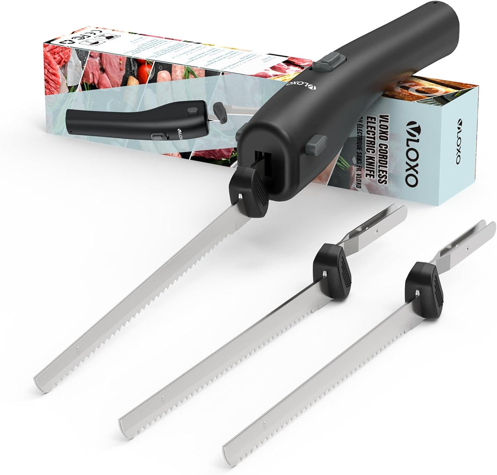Cordless Electric Knife with Safety Lock Include 2 Blades O684542