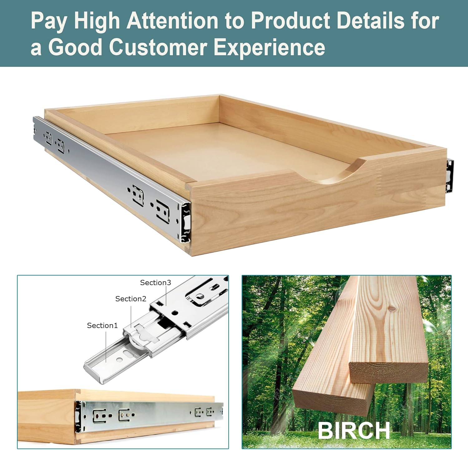 Pull Out Wood Cabinet Shelf (32" Wide) V9416