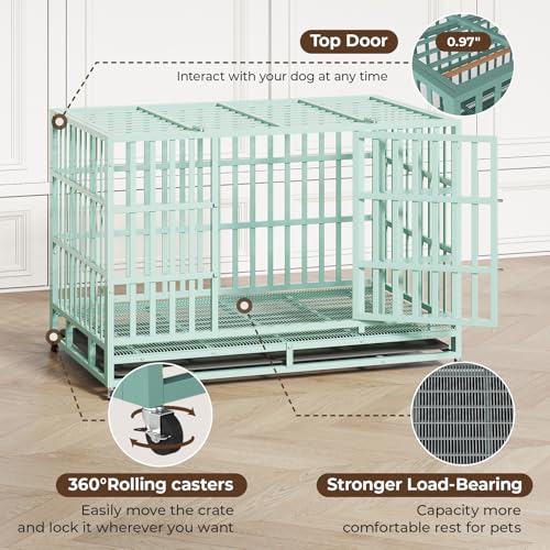 48 Inch Heavy Duty Steel Dog Crate with Removable Tray I44860