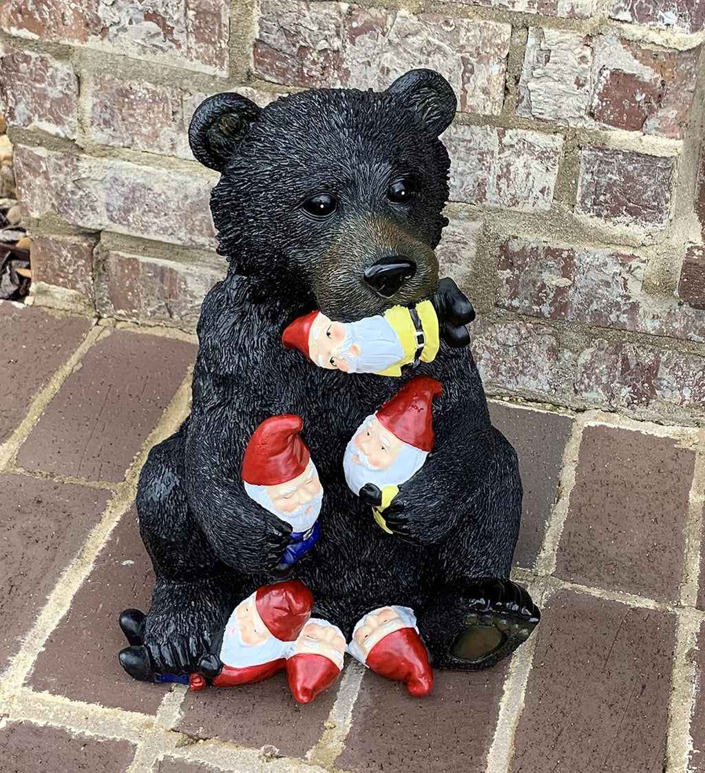 Black Bear Garden Gnome Statue R946