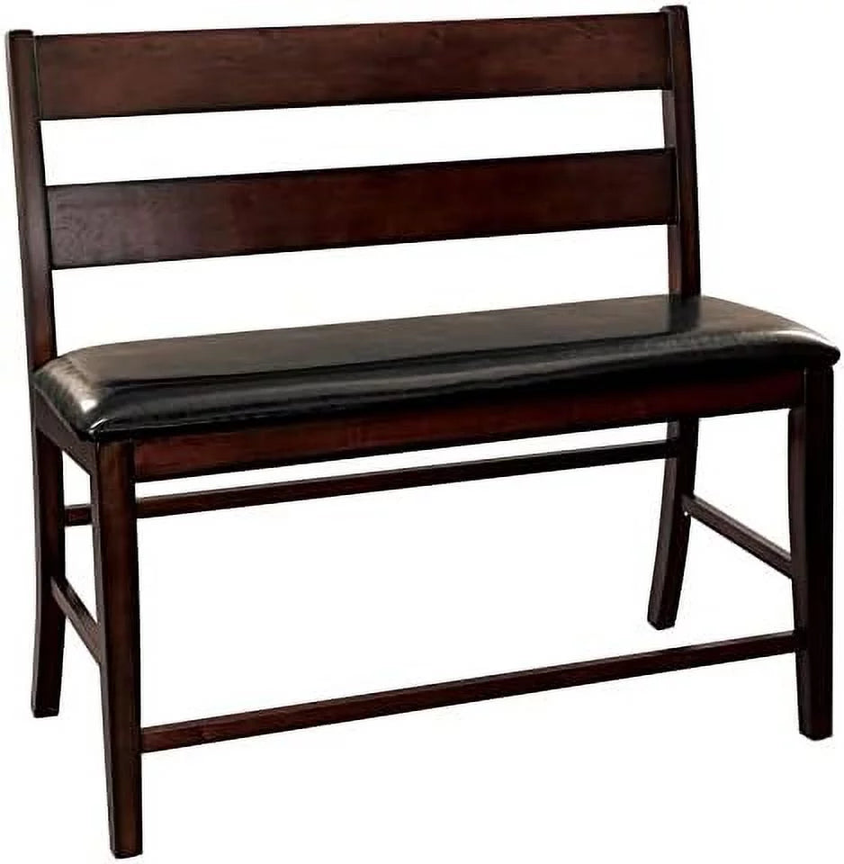 Wood Counter Height Dining Bench with Back in Cherry Y10669
