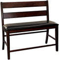 Wood Counter Height Dining Bench with Back in Cherry Y10669
