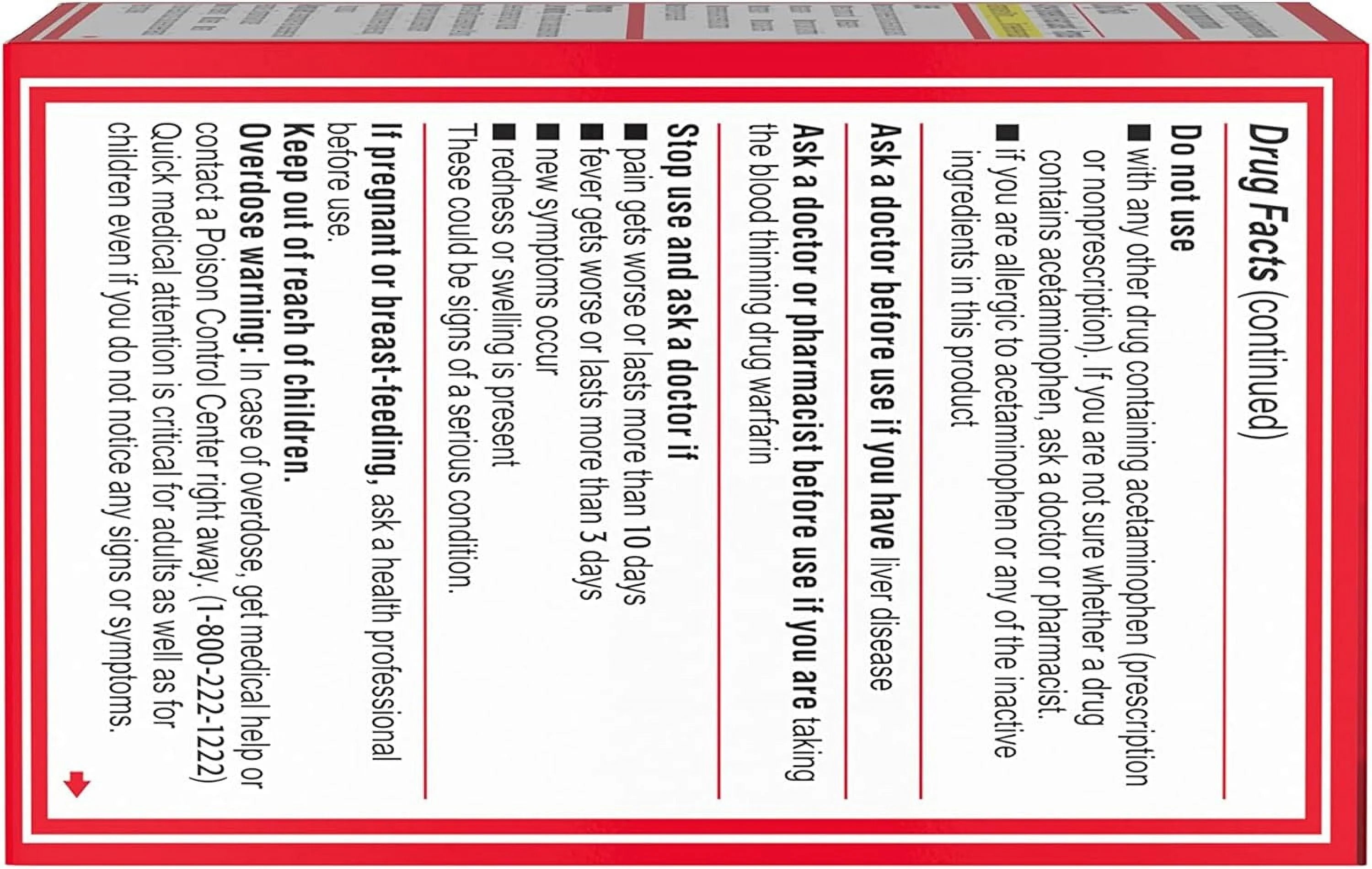 500 mg Acetaminophen Caplets, 100 Ct I225
