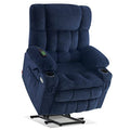 Dual Motor Power Lift Recliner Chair with Massage and Heat, Fabric, Burgundy E485808