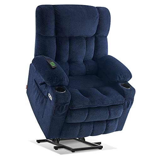 Dual Motor Power Lift Recliner Chair with Massage and Heat, Fabric, Burgundy E485808