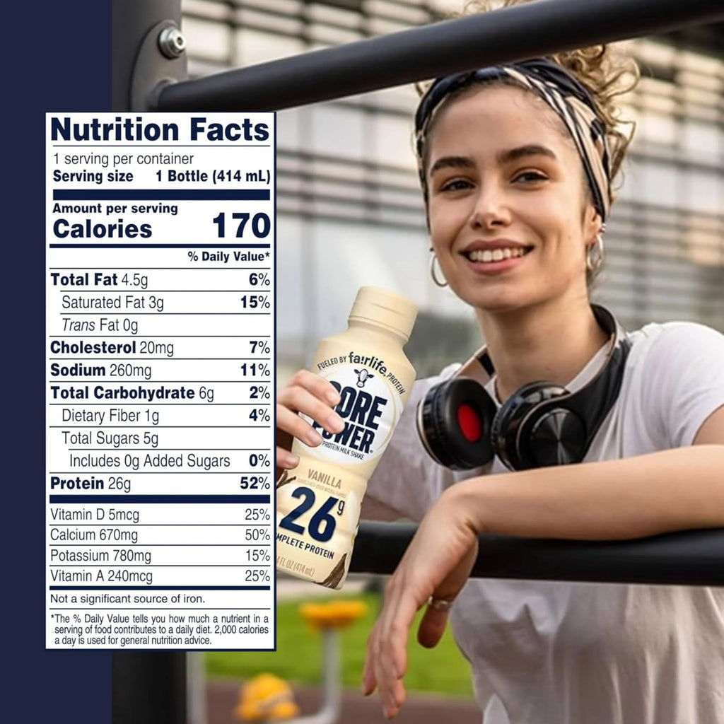 Vanilla 14 Fl Oz Pack of 12 Protein Shakes and Key Chain A923918