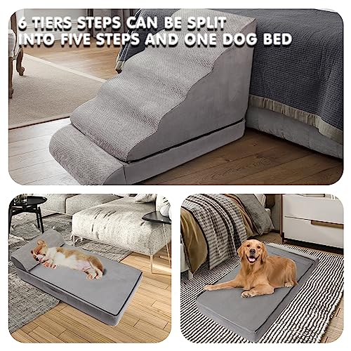 6 Step Non-Slip Pet Stairs for High Beds 30-36 inches P10720