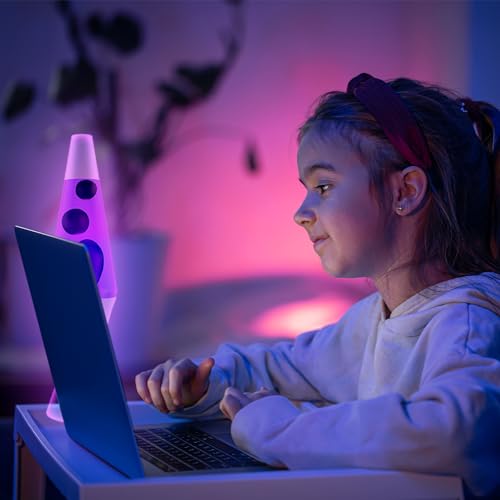 Black and Purple Liquid Motion Lava Night Light 14.5" I80799