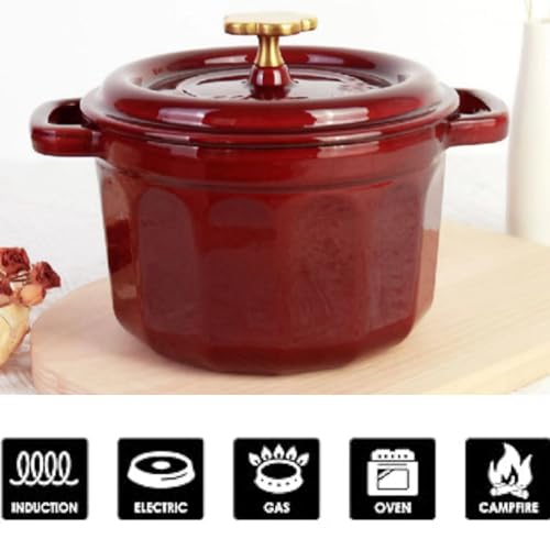 2QT Red Enamel Coated Cast Iron Dutch Oven E99081