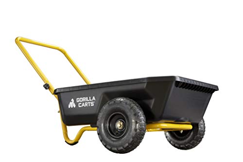 Black/Yellow Poly Dump Cart, 4 cu ft, 300 lb. Capacity R95949