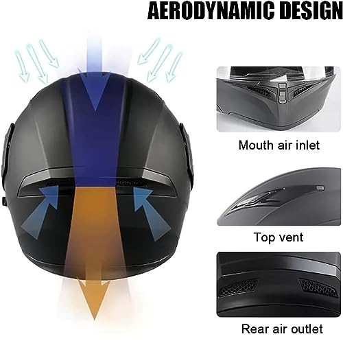 DOT Approved Dual Visor Flip Up Full Face Motorcycle Helmet Z707