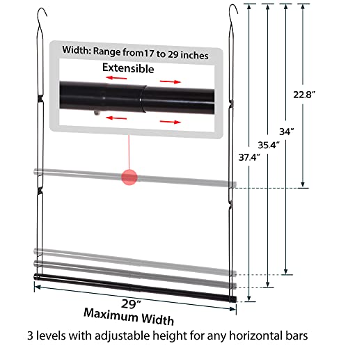 Hanging Closet Rod, Adjustable Closet Hanging Organizer, 2 Pack Chrome R71494