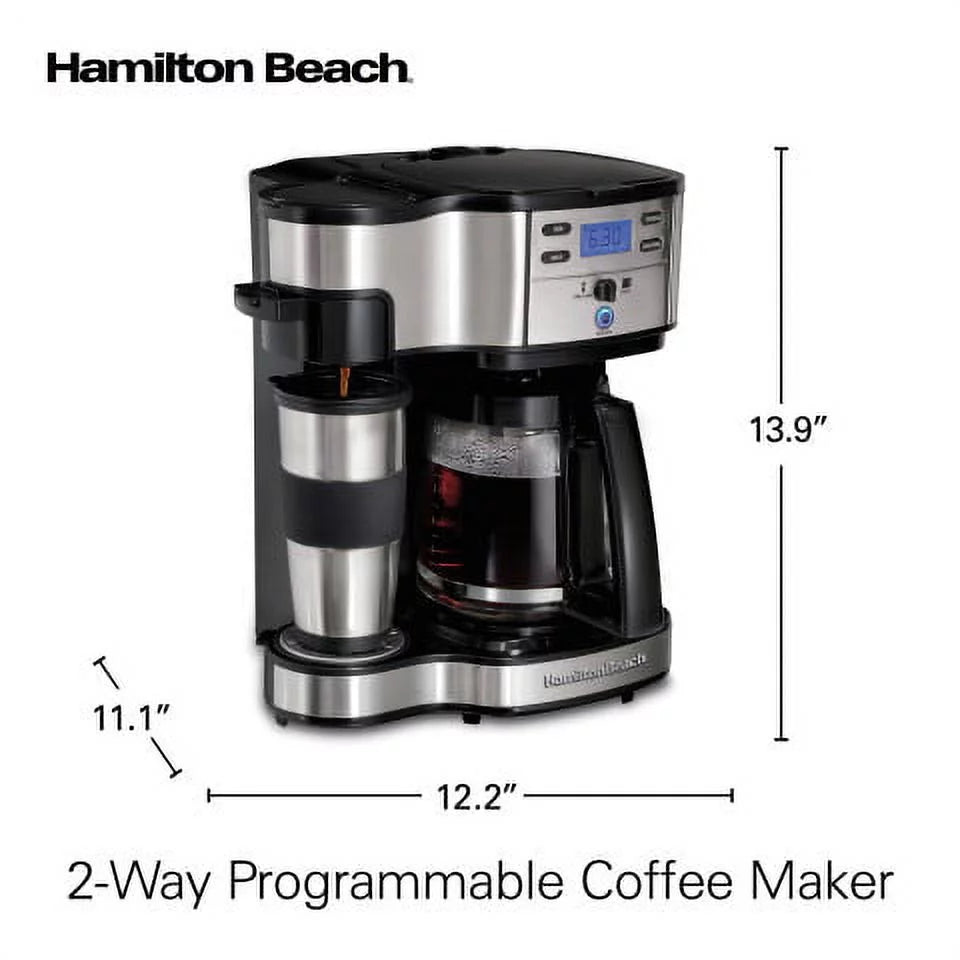 2-Way Coffee Maker, Single-Serve or 12 Cups, Glass Carafe, Black G6027