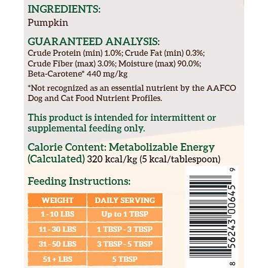 Pumpkin Puree Dog & Cat Food Supplement J480254