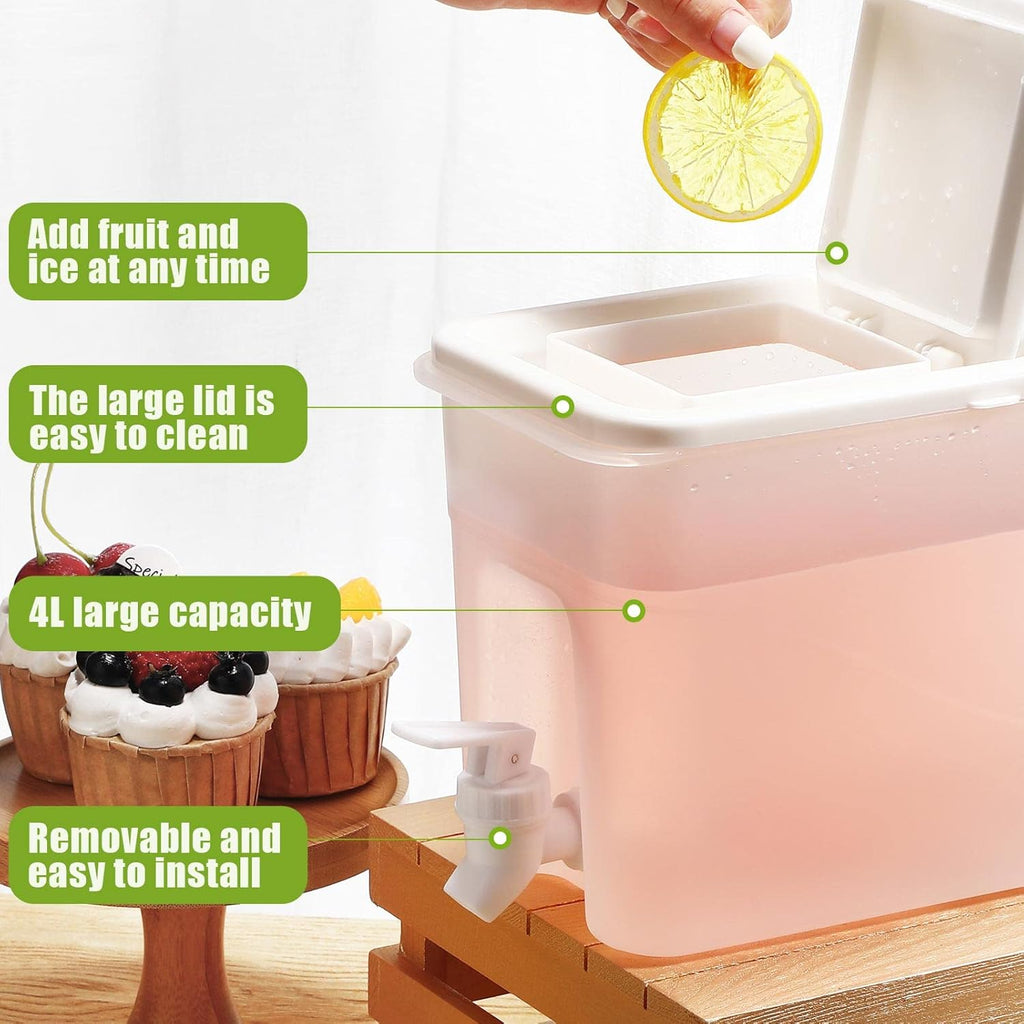 1 Gallon Plastic Drink Dispenser with Spigot and Lid, 3 Pcs O68201