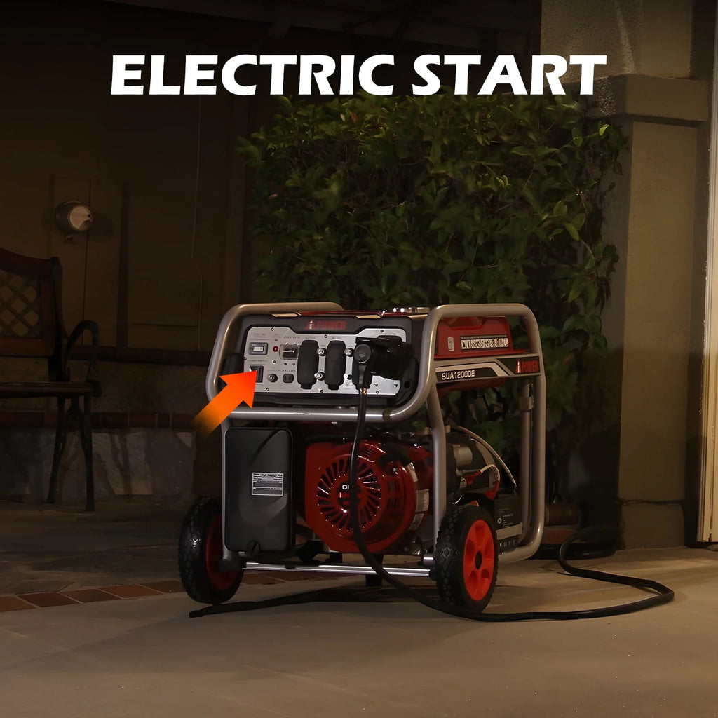 12000 Watt Portable Gas Powered Generator with Electric Start & Wheel Kit X9526