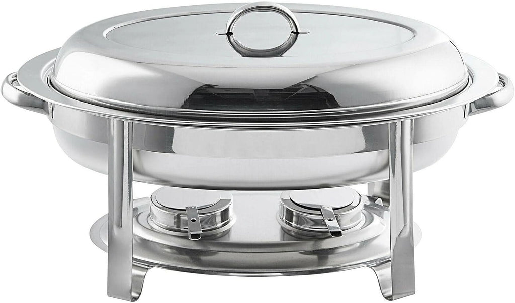 6 Qt. Oval Stainless Steel Chafer Chafing Dish Food Warmer Buffet Set U490