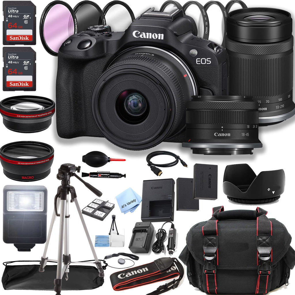 Canon EOS R50 Mirrorless Camera with 18-45mm and 55-210mm Lenses F4292