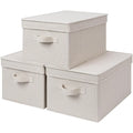Gray Large 3-Pack Storage Bins with Lid Z305