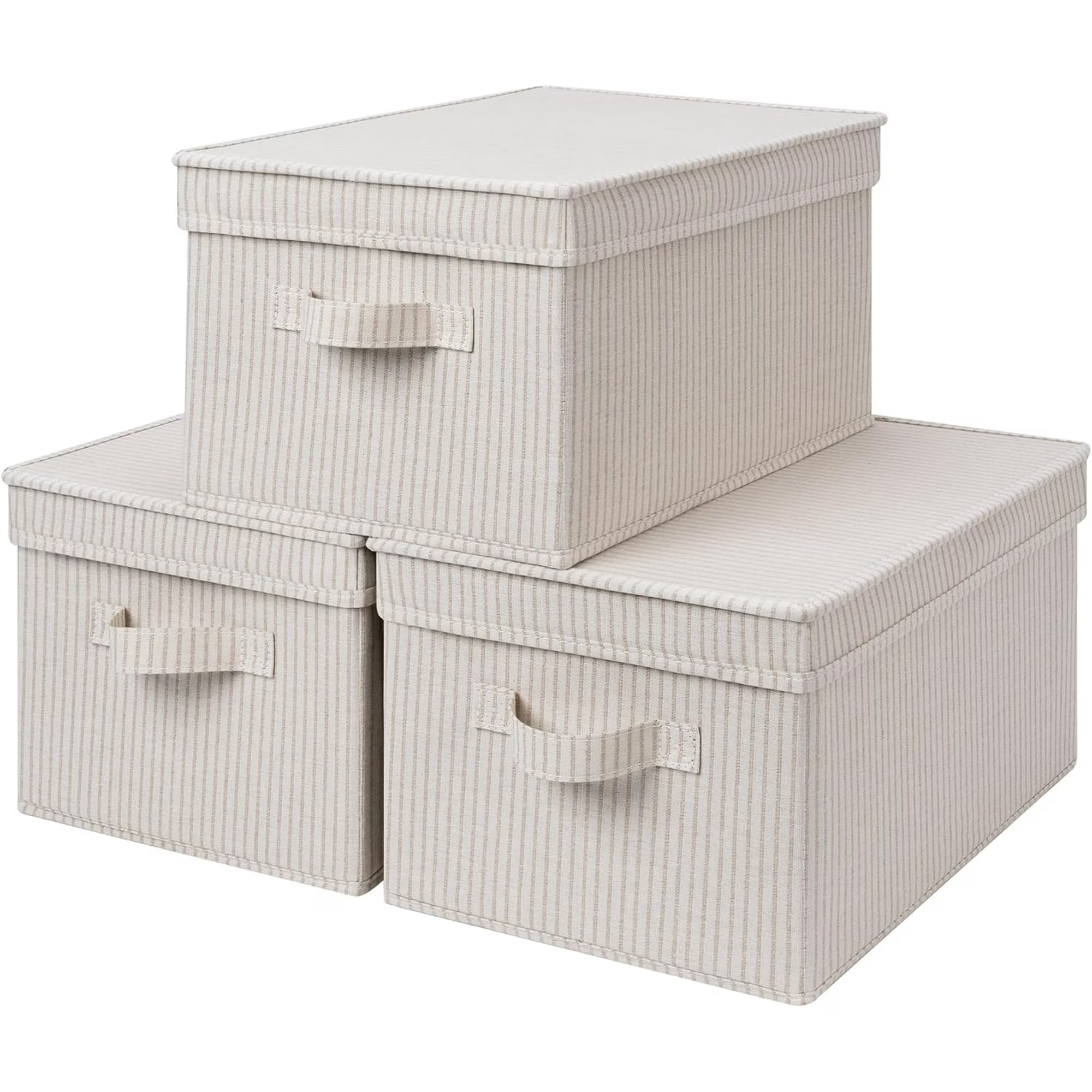 Gray Large 3-Pack Storage Bins with Lid Z305
