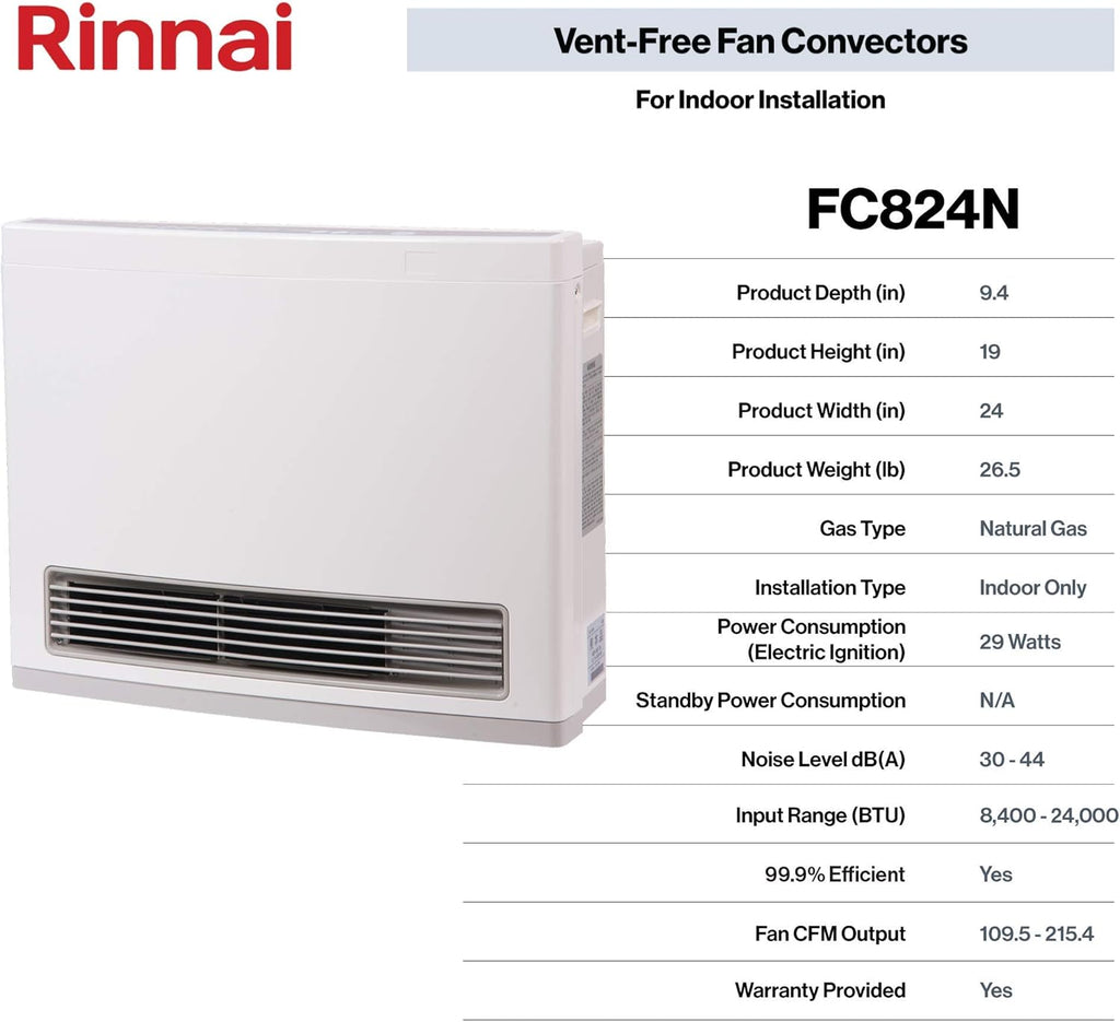 Ventless Natural Gas Heater with Programmable Thermostat A8389