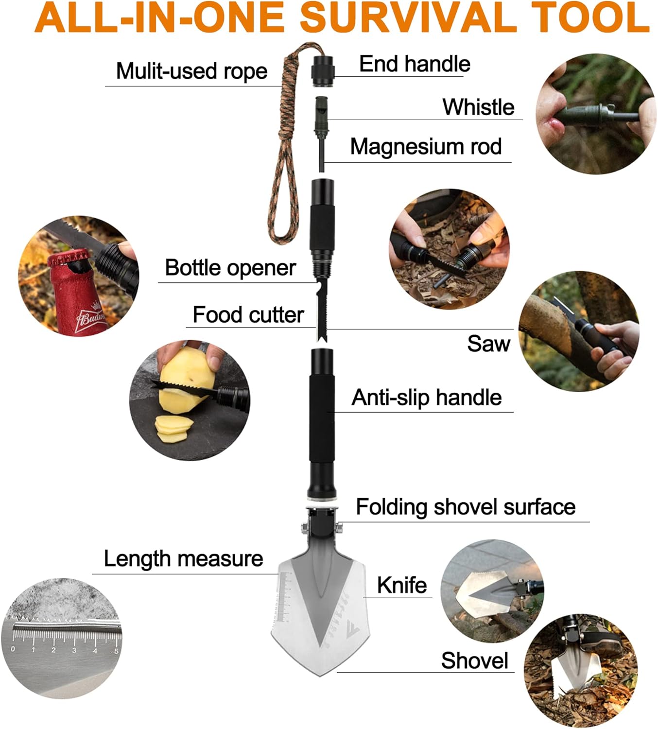 Military Folding Shovel Multitool V2734