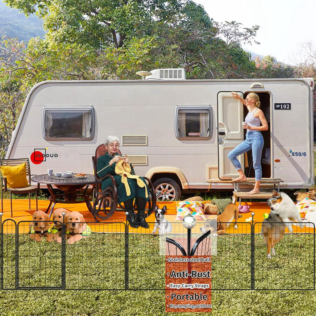 32'' Portable Metal Dog Playpen with 6 Panels I749