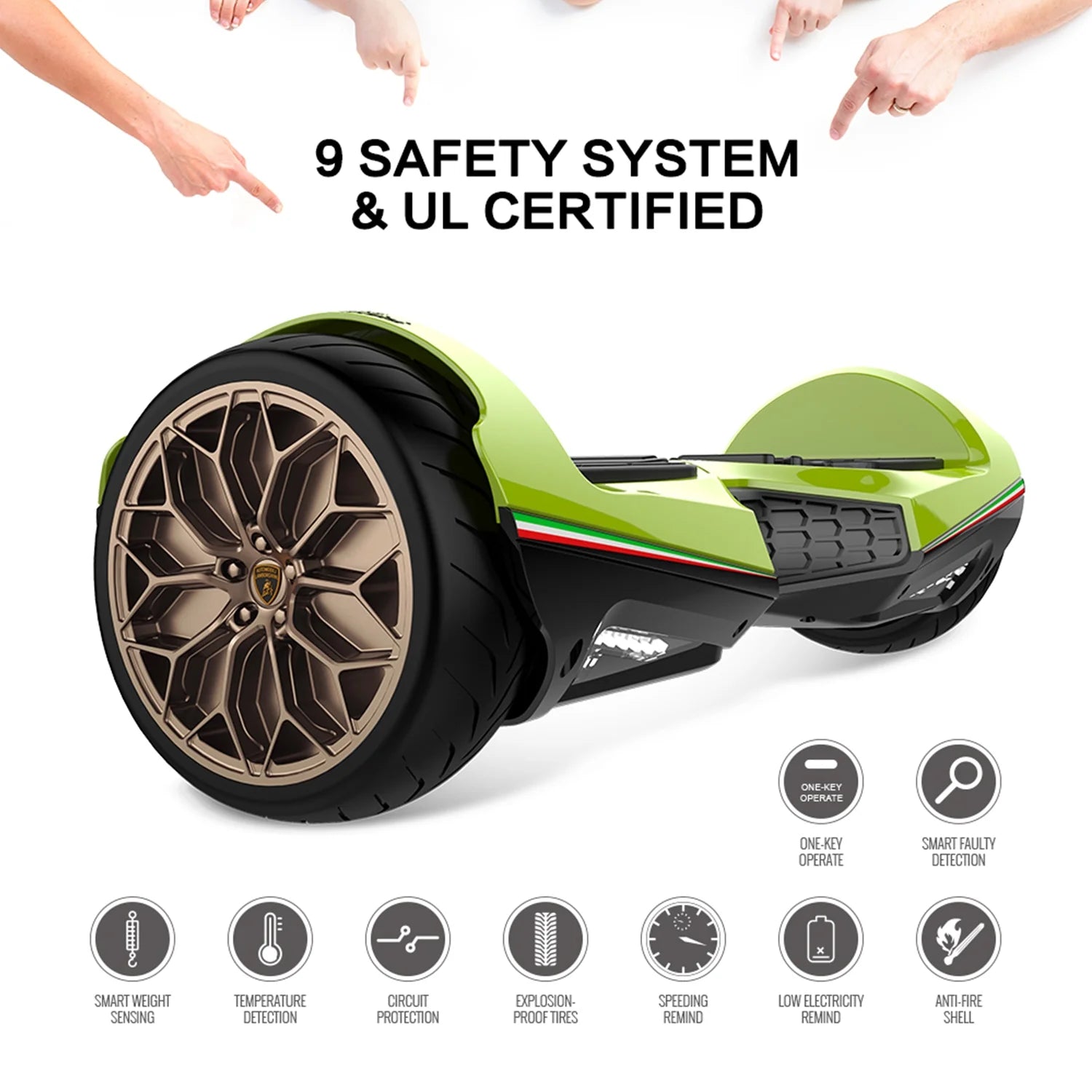 Green 6.5" Off Road Two-Wheel Electric Scooter W2715