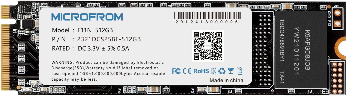 512GB M.2 NVMe PCIe Gen3X4 Internal Solid State Drive Pack of 2 G948