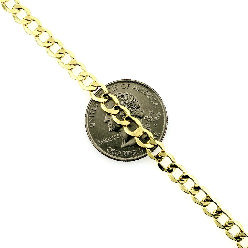Solid Yellow Gold Cuban Link Chain Necklace 5.5MM L500795