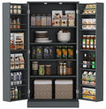 White 4 Door Tall Kitchen Pantry Cabinet with Drawer and Adjustable Shelf M295136