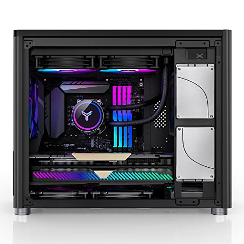 White Mini Micro ATX Tower Computer Case, Aluminum/Steel/Tempered Glass D6179