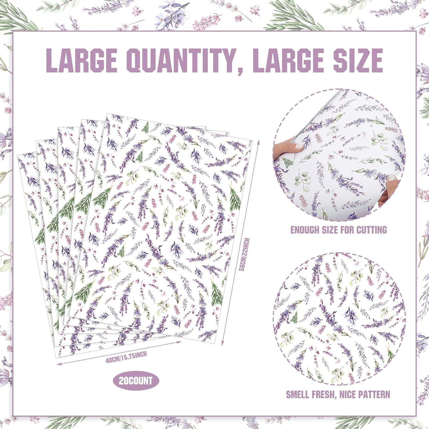 20 Sheet Fragrant Non Adhesive Drawer Liners E99241