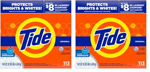 Tide Powder Laundry Detergent Original, 143 Ounce (Pack of 2) L249539